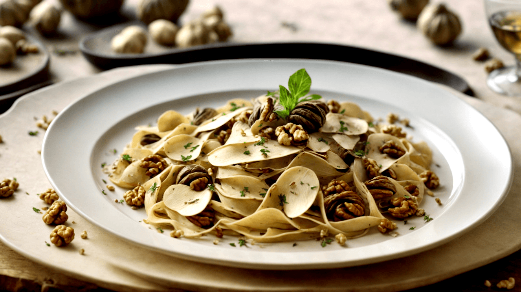 Tagliolini rustici topinambur noci"